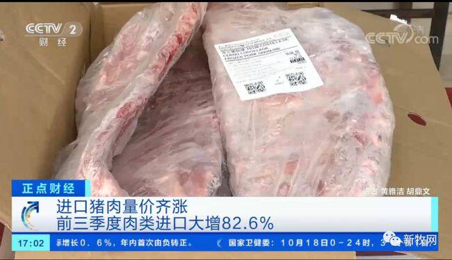 央视：进口猪肉量价齐涨，部分猪肉比牛肉贵！前三季美国、丹麦等进口量大幅增长