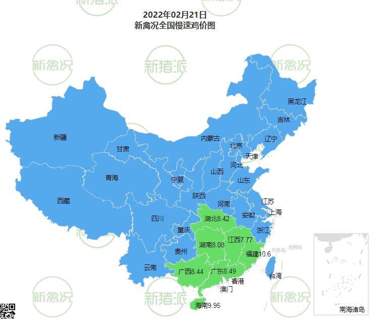 2月21日 全國雞價飄綠【法國詩華·特約雞價指數】