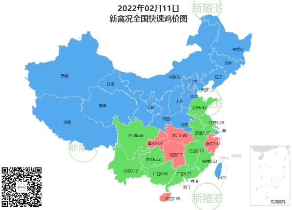 2月11日 多地鸡价回调【法国诗华·特约鸡价指数】