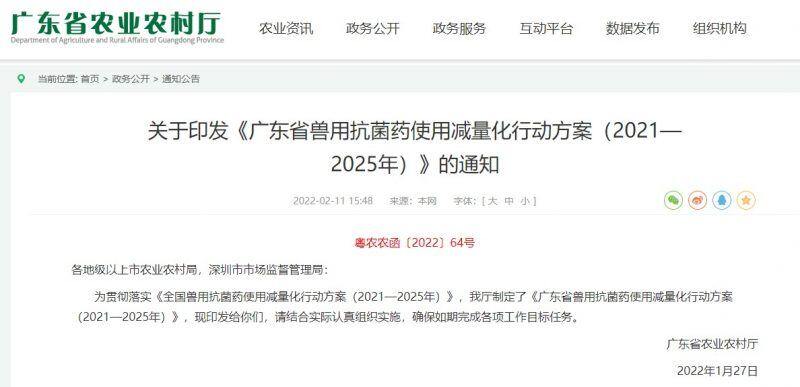 推进兽用抗菌药减量！到2025年末，广东超55%以上规模养殖场实施养殖减抗行动