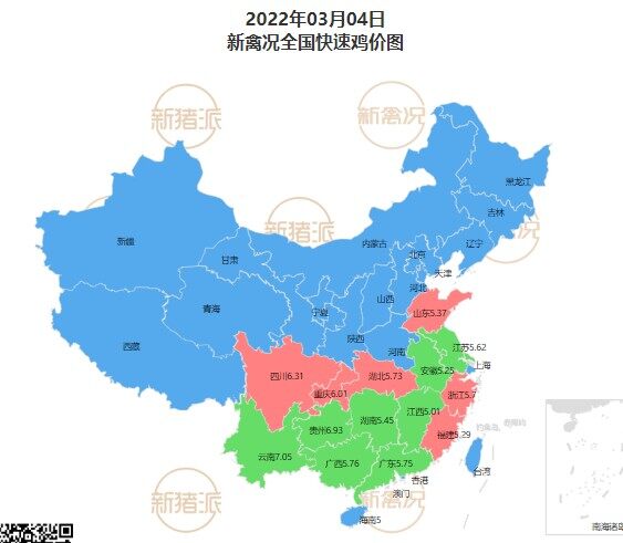 3月4日  川渝、浙江安徽地区鸡价小涨，广东肉鸡价格弱势维稳【法国诗华·特约鸡价指数】