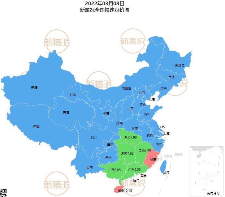 3月8日  鄂湘地区、江浙地区鸡价小涨，广东肉鸡价格稳中有升【法国诗华·特约鸡价指数】