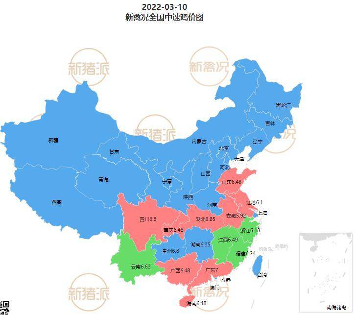 3月10日 广东肉鸡价格稳中有升,安徽地区鸡价继续上涨【鸡价指数】