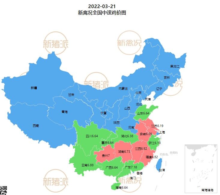 3月21日  多地鸡价小幅下调，广东鸡价回调，云贵鸡价稳定【鸡价指数】