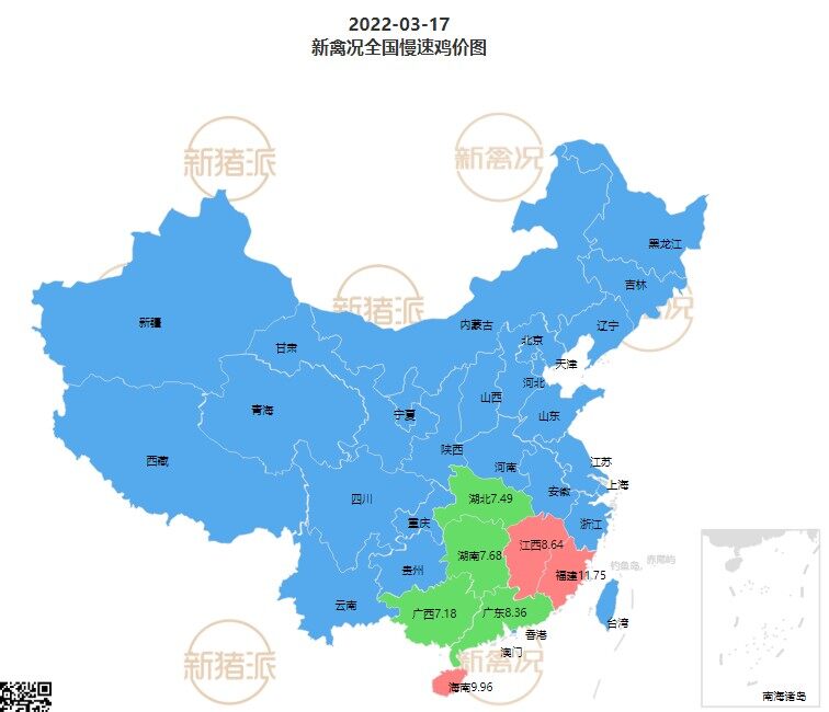 3月17日 各地区鸡价稳定，安徽、浙江鸡价小幅下跌【新禽况·鸡价指数】