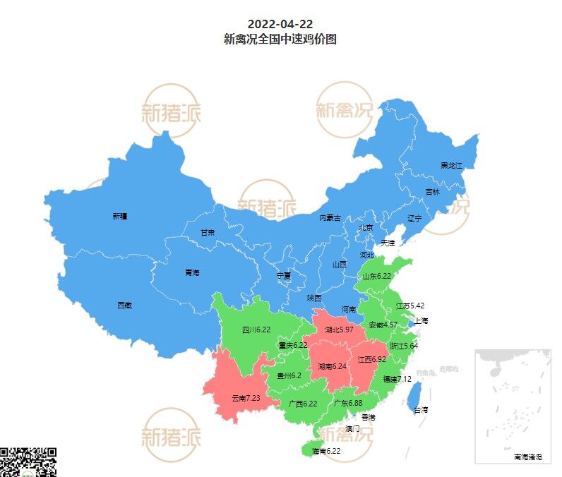 4月22日 川渝鸡价上涨！广东、安徽鸡价弱稳，部分地区鸡价稳定【鸡价指数】