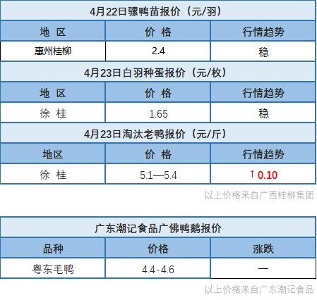 4月22日 浙江地區(qū)水禽價格穩(wěn)定【水禽價格指數(shù)】