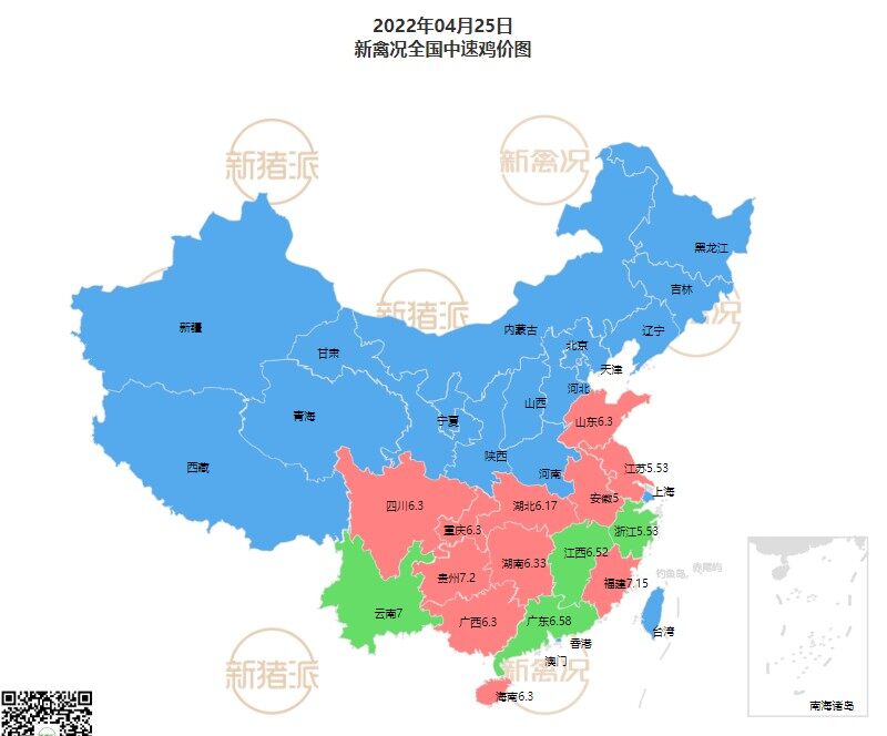 4月25日 广东鸡价震荡，安徽、浙江鸡价弱稳！部分地区鸡价稳定【鸡价指数】