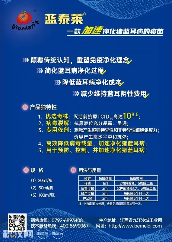 江西博美莱【蓝泰莱-免疫净化猪蓝耳病】入围中国猪业抗疫增效技术创新大赛·第二季候选项目