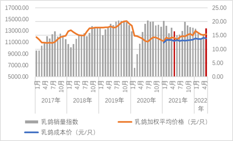 5月份，鴿產(chǎn)品市場反彈，價格回升