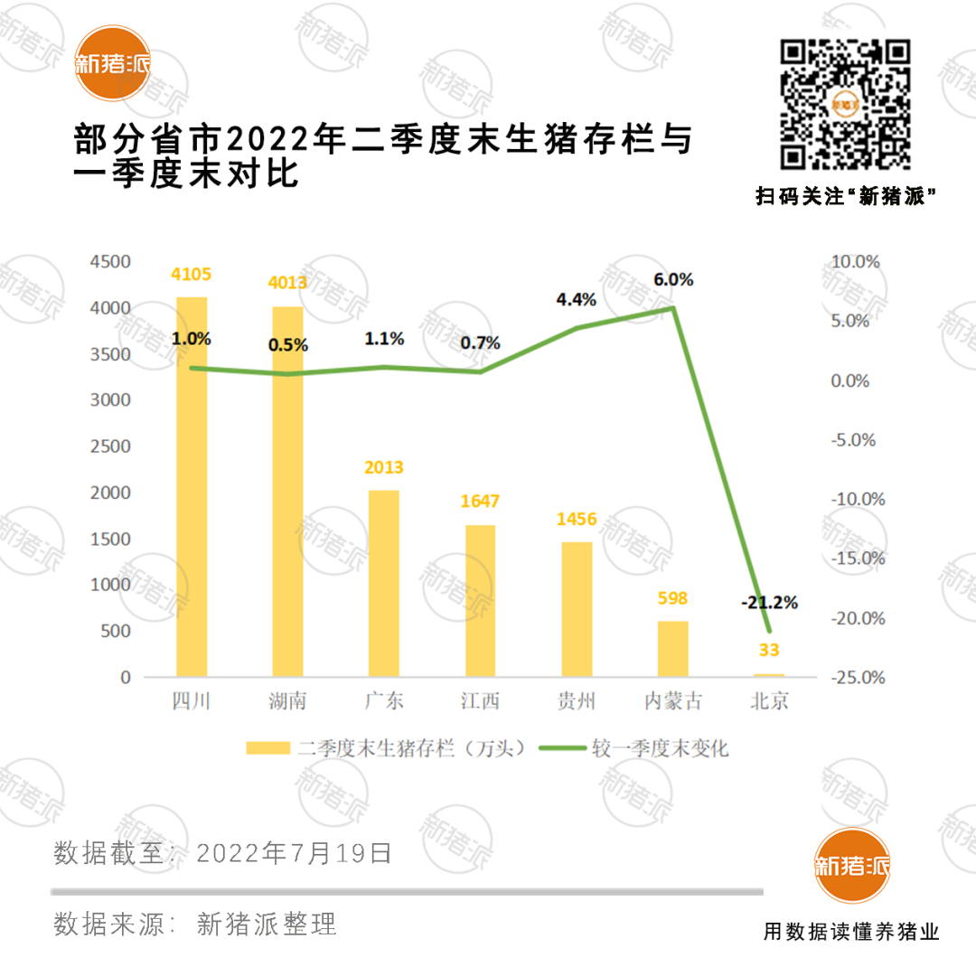 占全国58%！13省市上半年出栏生猪2.1亿头，河南3222万头排第一！