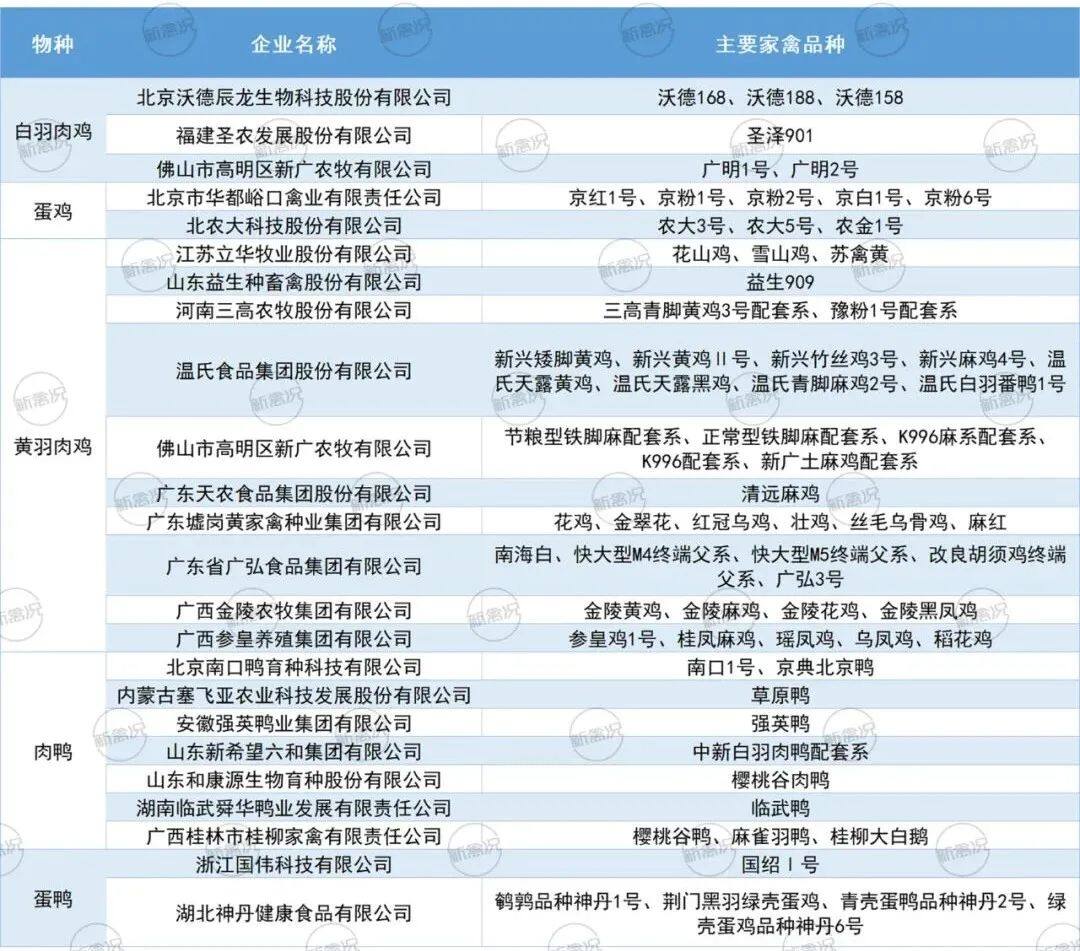 重磅！温氏、立华、广弘控股、新广农牧等23家家禽企业被遴选为国家畜禽种业阵型企业！