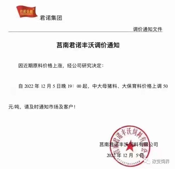 山东地区饲料开始涨价、中粮、新希望、嘉吉、双胞胎等饲企陆续宣布降价