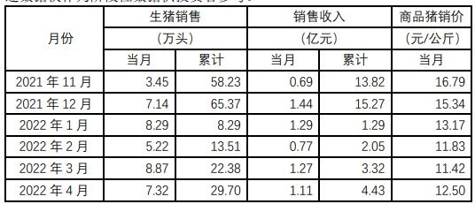 神农集团：前11月累计销售生猪81.47万头，营收18.65亿元