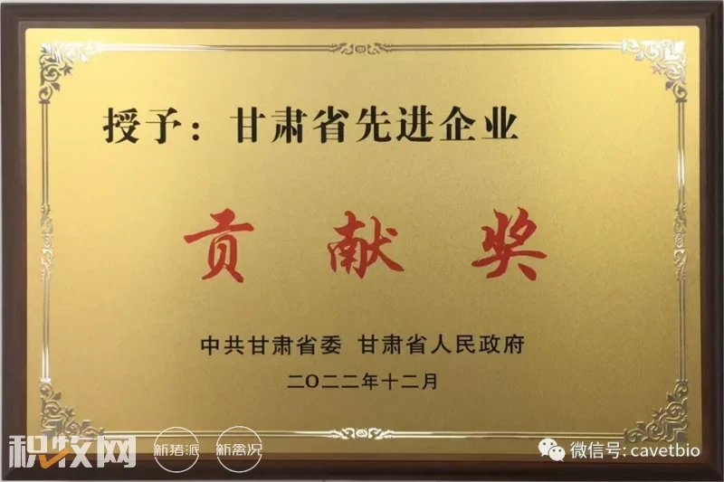 祝贺！中农威特公司荣获“甘肃省先进企业贡献奖”