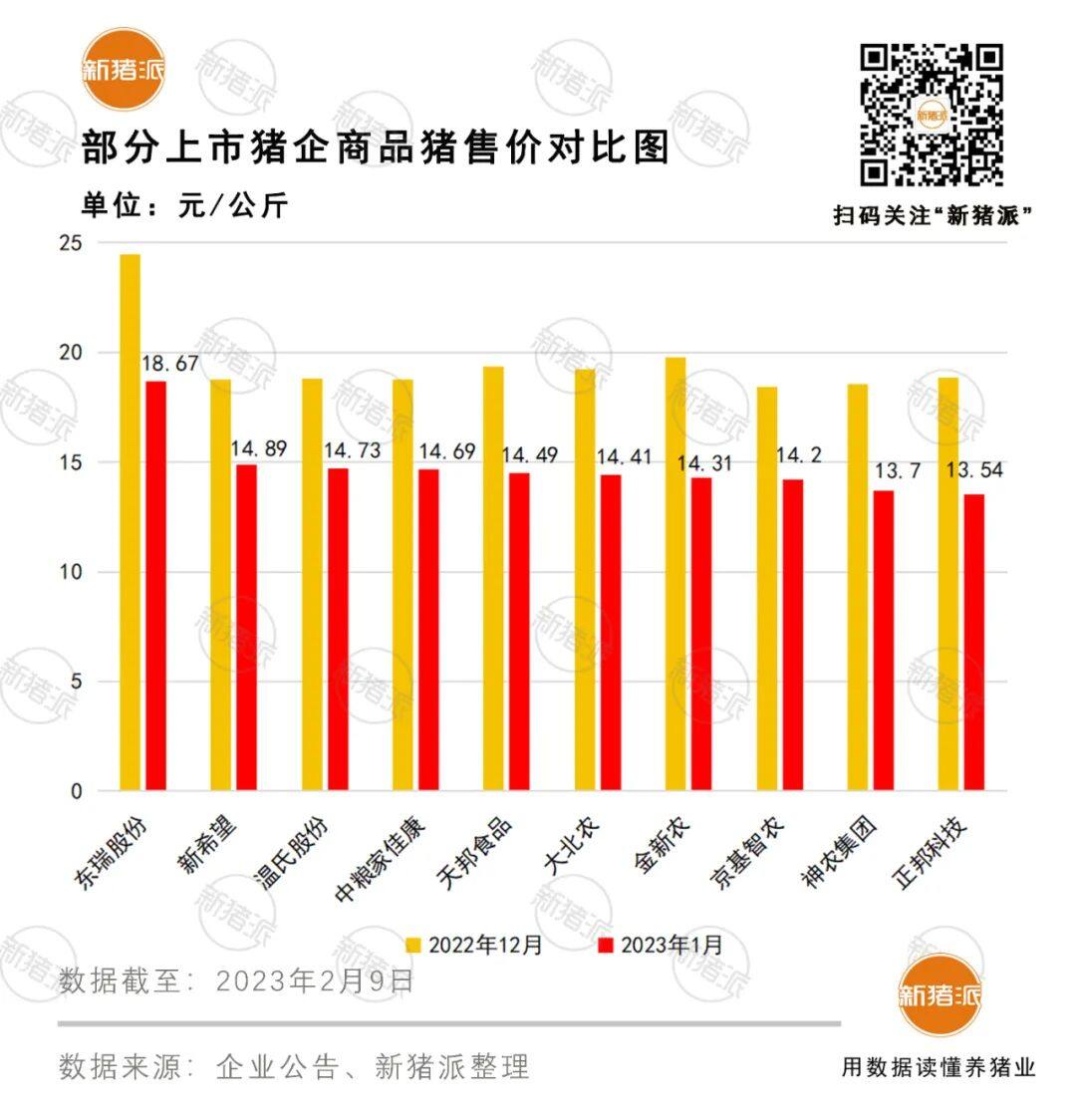 寒冬再现？9家上市猪企1月或已亏损，正邦出栏价6.8元！东瑞一枝独秀或盈利80元/头