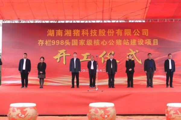 湘猪科技：存栏998头规模国家级核心种公猪站项目举行开工仪式