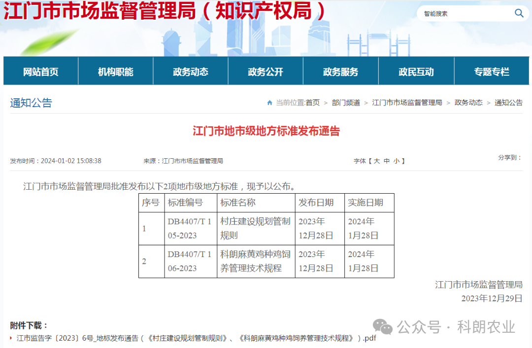 《科朗麻黄鸡种鸡饲养管理技术规程》获准发布！