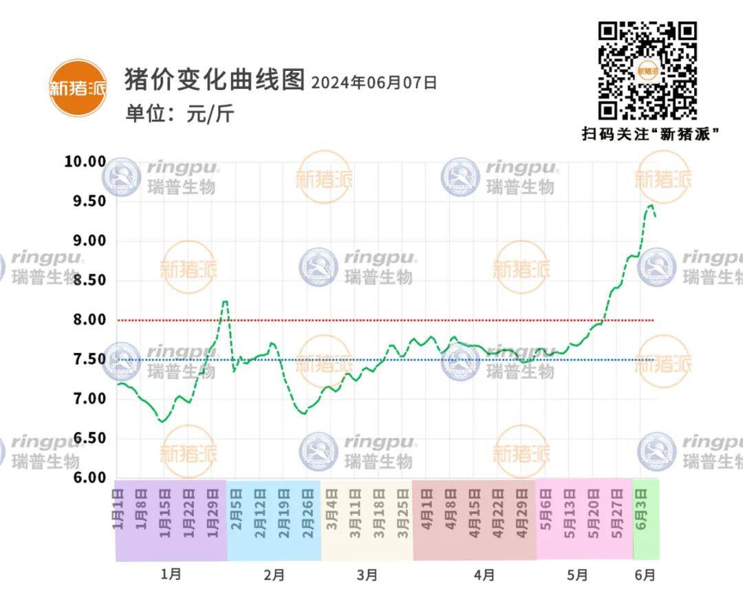 6月7日：全线回调，福建最高9.66元/斤【瑞普生物·猪价指数】