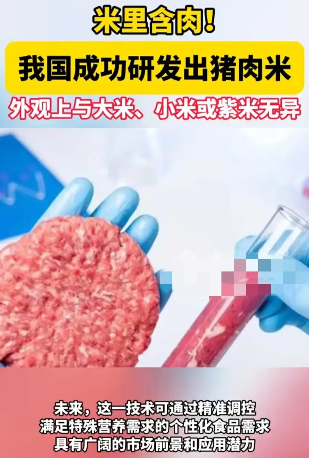 米里含肉！我国细胞培育“鸡肉大米”、“猪肉大米”