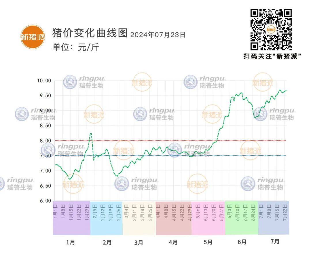 7月23日：反弹小涨，广东冲高10.31元/斤【瑞普生物·猪价指数】