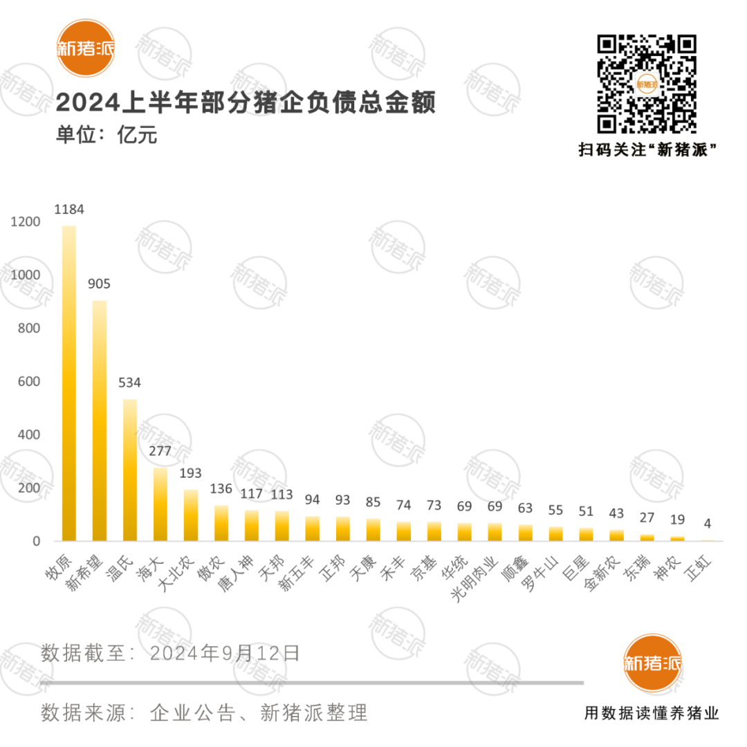 总负债4276亿！22家上市猪企积极降低负债率，仍有10家高于62%【派尼生物特约·数说猪业】