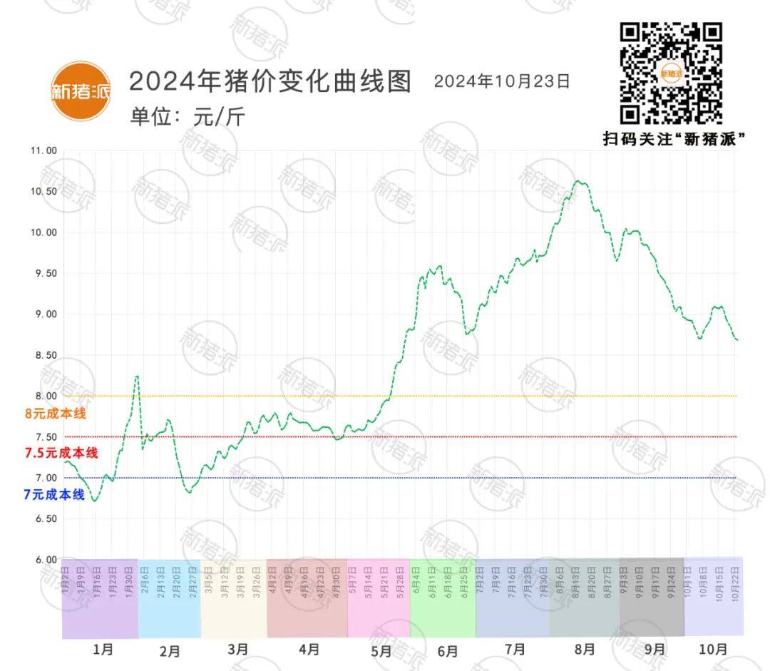 10月23日：稳！市场行情向好，猪价触底反弹，12省飘红，广东、河南最高涨0.12元/斤【三仪特约·猪价指数】