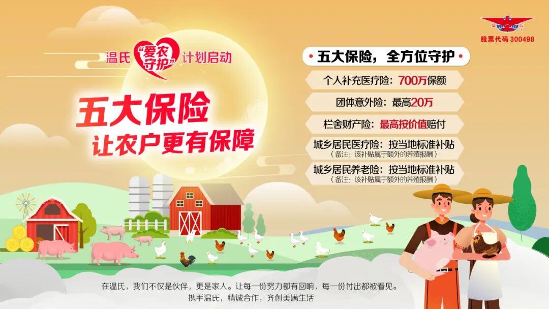温氏为4.5万合作农户买保险,“人身+栏舍”助农户安心养殖