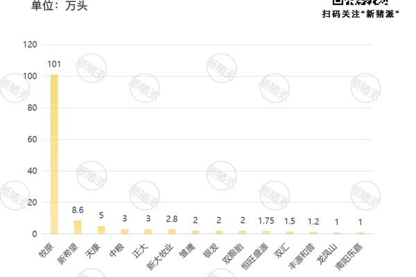 2023年末河南省集团养猪企业能繁母猪存栏量