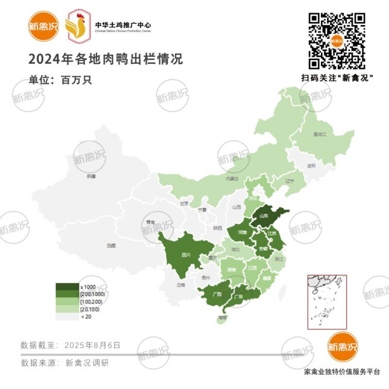 全国家禽产能图鉴：家禽年出栏量超200亿只！产区集中华东、华南，山东独占1/5