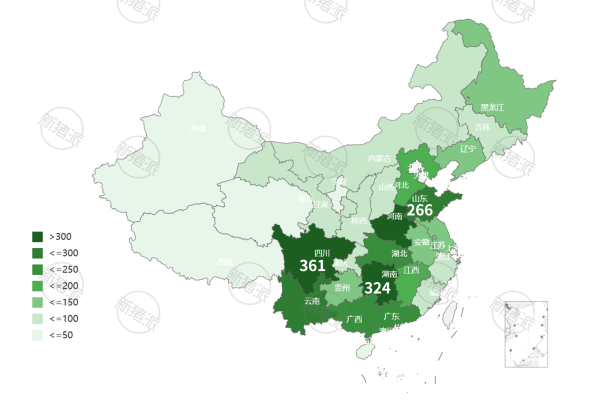 2025年全国各省能繁母猪存栏量地图及排行榜
