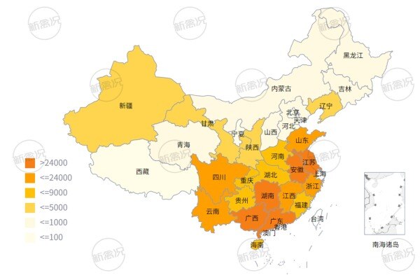 2022年中华土鸡出栏分布情况