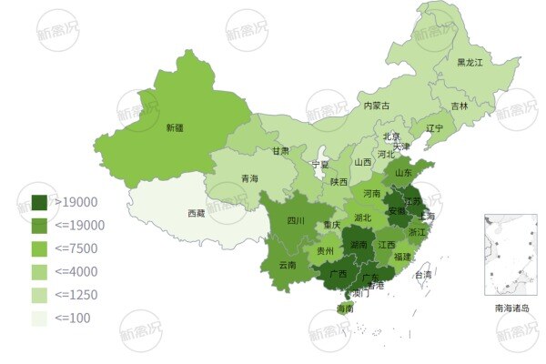 2023年中华土鸡出栏分布情况