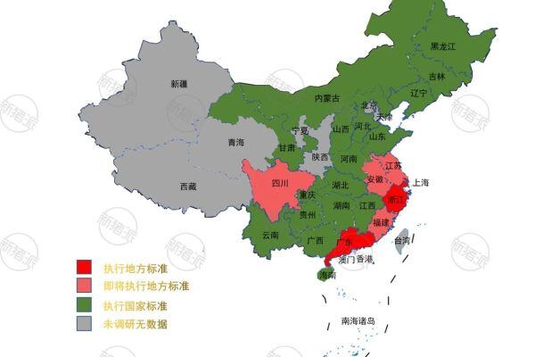 全国各地畜禽养殖业污染物排放标准对比图