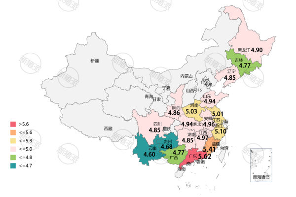 一张图看懂10月20日全国猪价！均价4.95元/斤，多数省份低位运行在5元/斤以下，仅广东福建价格领跑