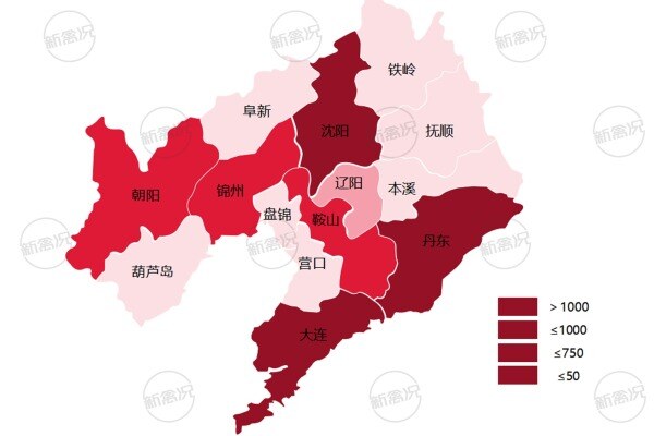 辽宁省蛋鸡存栏分布情况